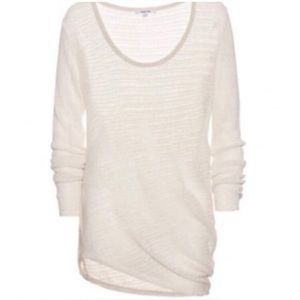 Helmut Lang layering open weave ivory sweater S/M